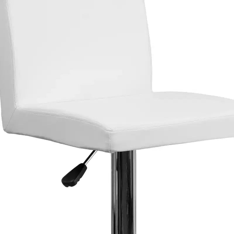 Flash Furniture Contemporary Vinyl Adjustable Height Barstool with Panel Back and Chrome Base
