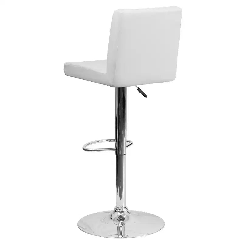 Flash Furniture Contemporary Vinyl Adjustable Height Barstool with Panel Back and Chrome Base