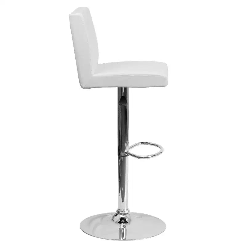 Flash Furniture Contemporary Vinyl Adjustable Height Barstool with Panel Back and Chrome Base