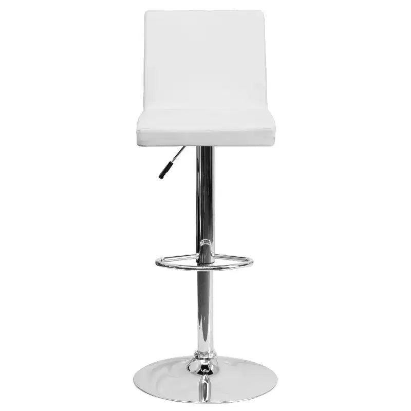 Flash Furniture Contemporary Vinyl Adjustable Height Barstool with Panel Back and Chrome Base