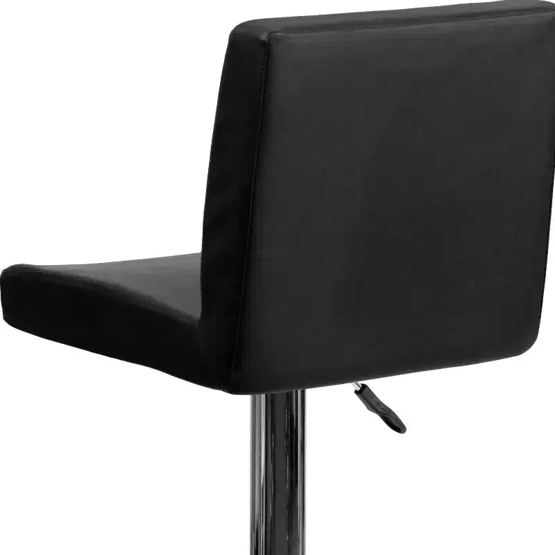 Flash Furniture Contemporary Vinyl Adjustable Height Barstool with Panel Back and Chrome Base