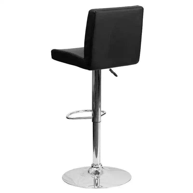 Flash Furniture Contemporary Vinyl Adjustable Height Barstool with Panel Back and Chrome Base