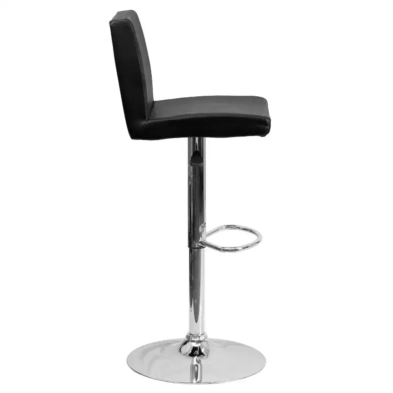 Flash Furniture Contemporary Vinyl Adjustable Height Barstool with Panel Back and Chrome Base