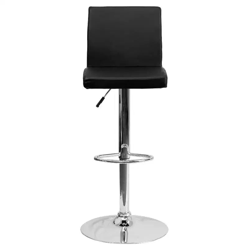 Flash Furniture Contemporary Vinyl Adjustable Height Barstool with Panel Back and Chrome Base