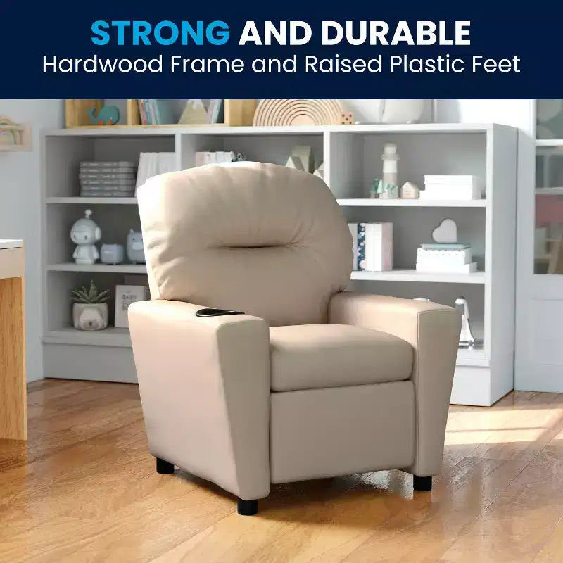 Flash Furniture Contemporary Kids Recliner with Cup Holder