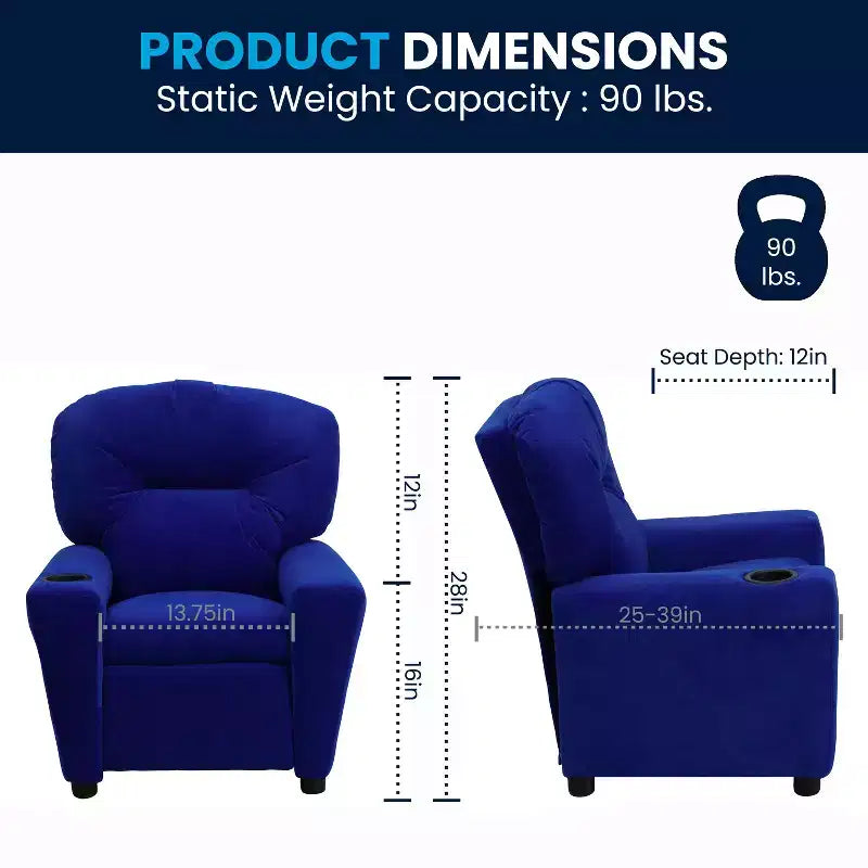 Flash Furniture Contemporary Kids Recliner with Cup Holder