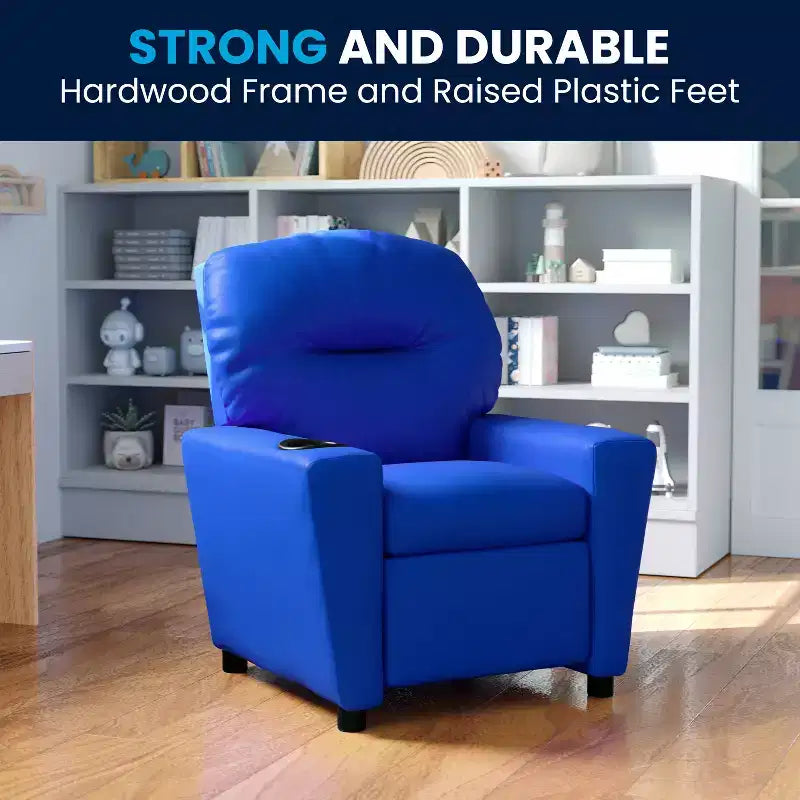 Flash Furniture Contemporary Kids Recliner with Cup Holder