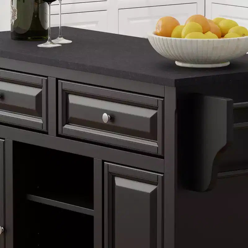 Glenwillow Home Kitchen Cart with Locking Casters