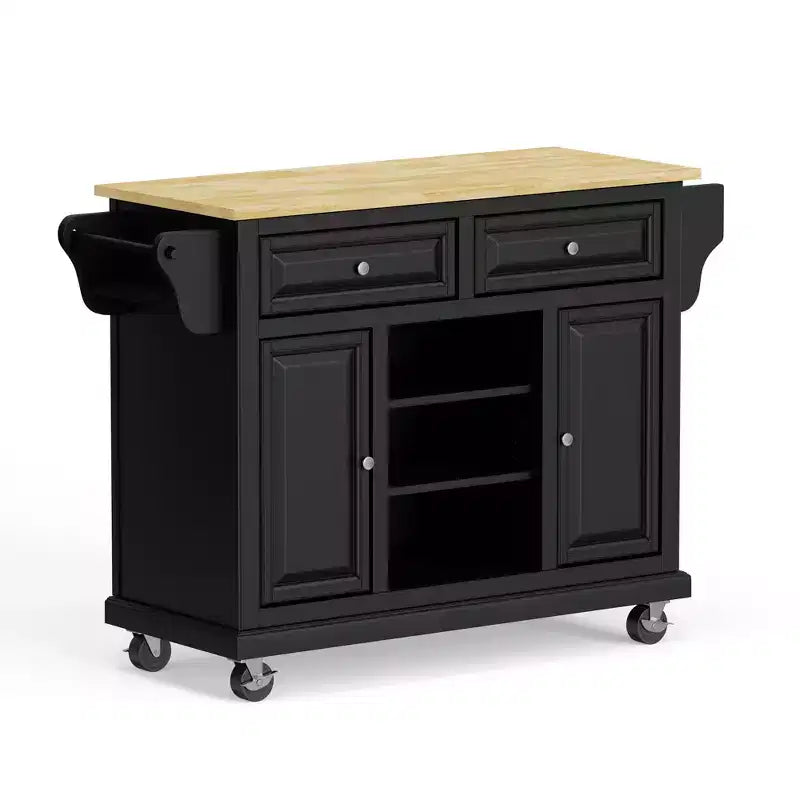 Glenwillow Home Kitchen Cart with Locking Casters