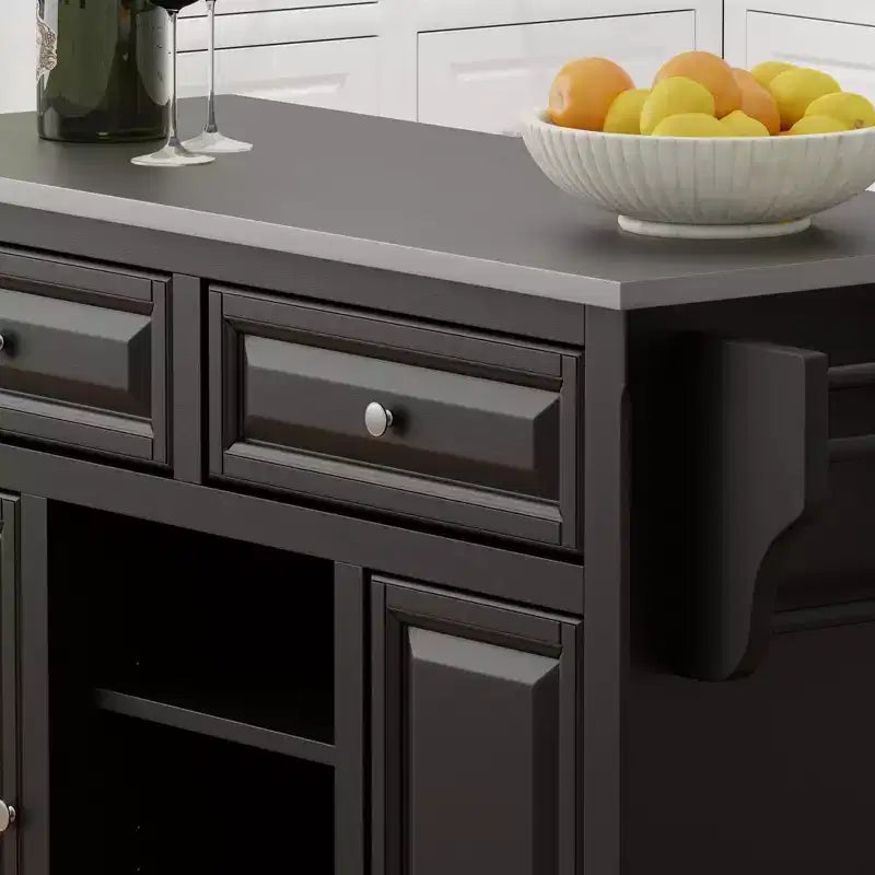 Glenwillow Home Kitchen Cart with Locking Casters