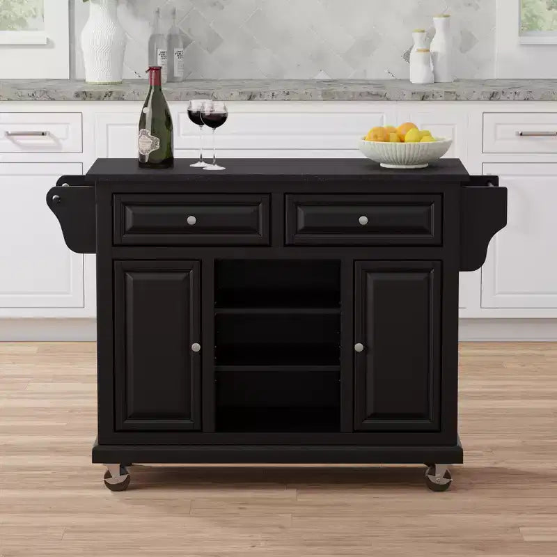 Glenwillow Home Kitchen Cart with Locking Casters
