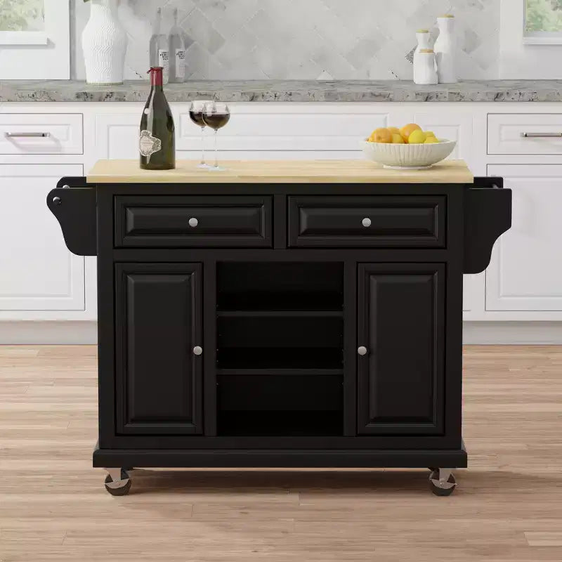 Glenwillow Home Kitchen Cart with Locking Casters
