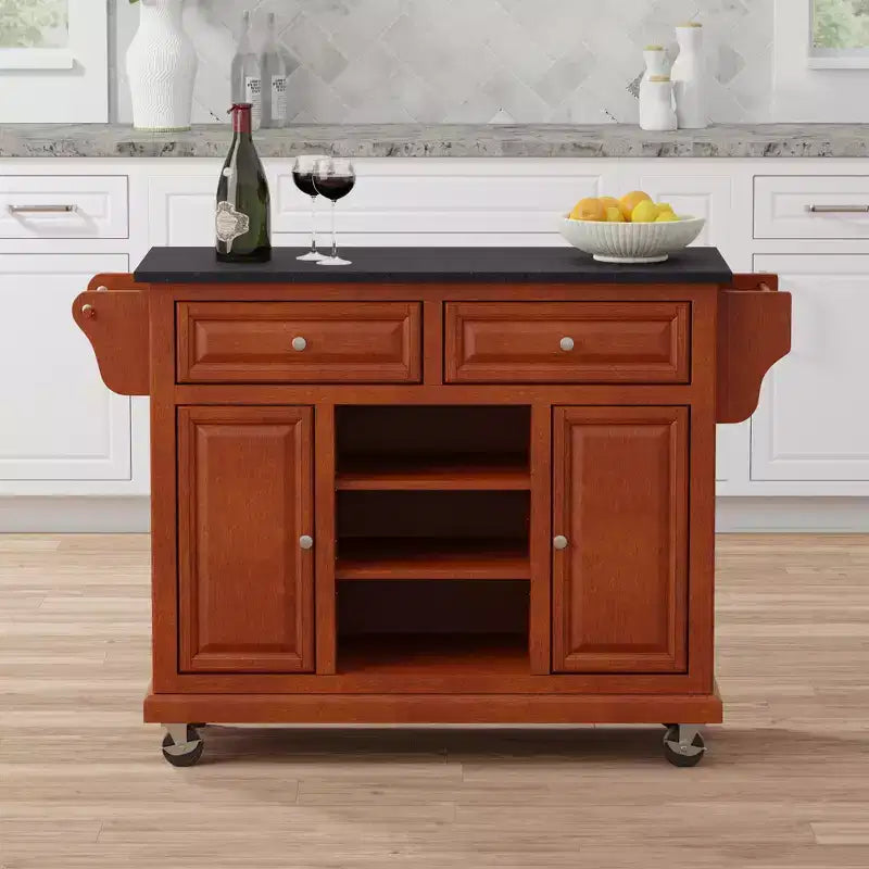 Glenwillow Home Kitchen Cart with Locking Casters