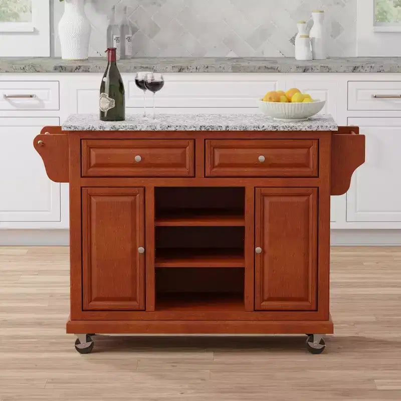 Glenwillow Home Kitchen Cart with Locking Casters