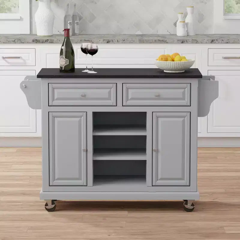 Glenwillow Home Kitchen Cart with Locking Casters