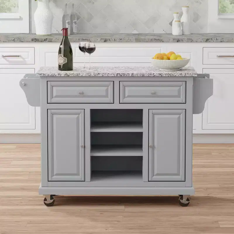Glenwillow Home Kitchen Cart with Locking Casters