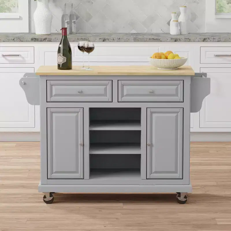 Glenwillow Home Kitchen Cart with Locking Casters