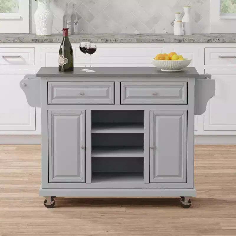 Glenwillow Home Kitchen Cart with Locking Casters