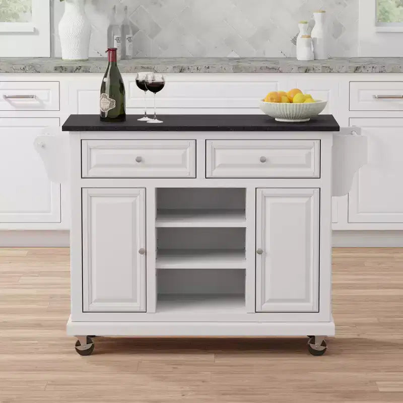 Glenwillow Home Kitchen Cart with Locking Casters