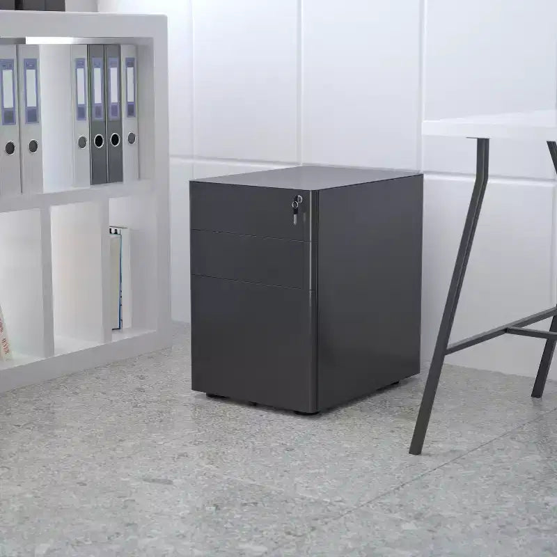 Emma and Oliver Modern 3-Drawer Mobile Locking Filing Cabinet Storage Organizer
