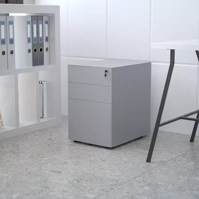 Emma and Oliver Modern 3-Drawer Mobile Locking Filing Cabinet Storage Organizer