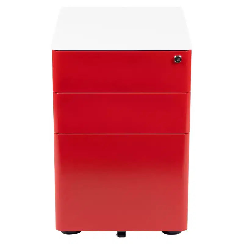 Emma and Oliver Modern 3-Drawer Mobile Locking Filing Cabinet Storage Organizer