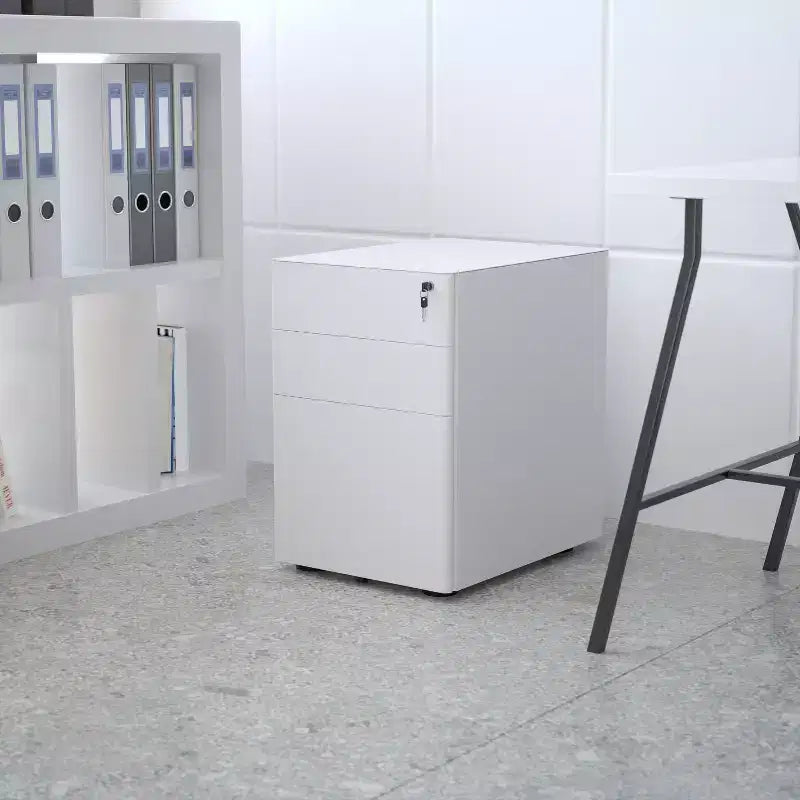 Emma and Oliver Modern 3-Drawer Mobile Locking Filing Cabinet Storage Organizer