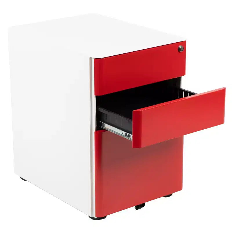 Emma and Oliver Modern 3-Drawer Mobile Locking Filing Cabinet Storage Organizer