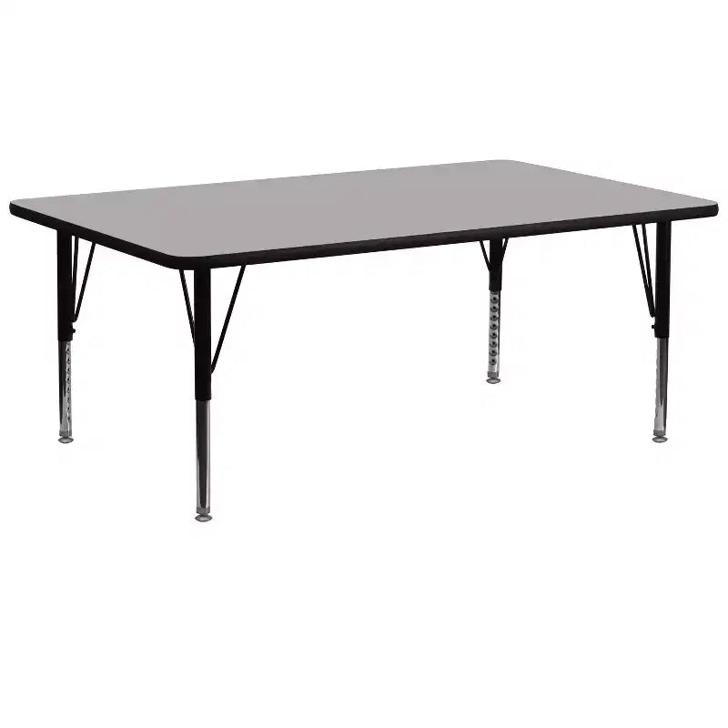 Emma and Oliver 30x72 Rectangle HP Laminate Adjustable Preschool Activity Table