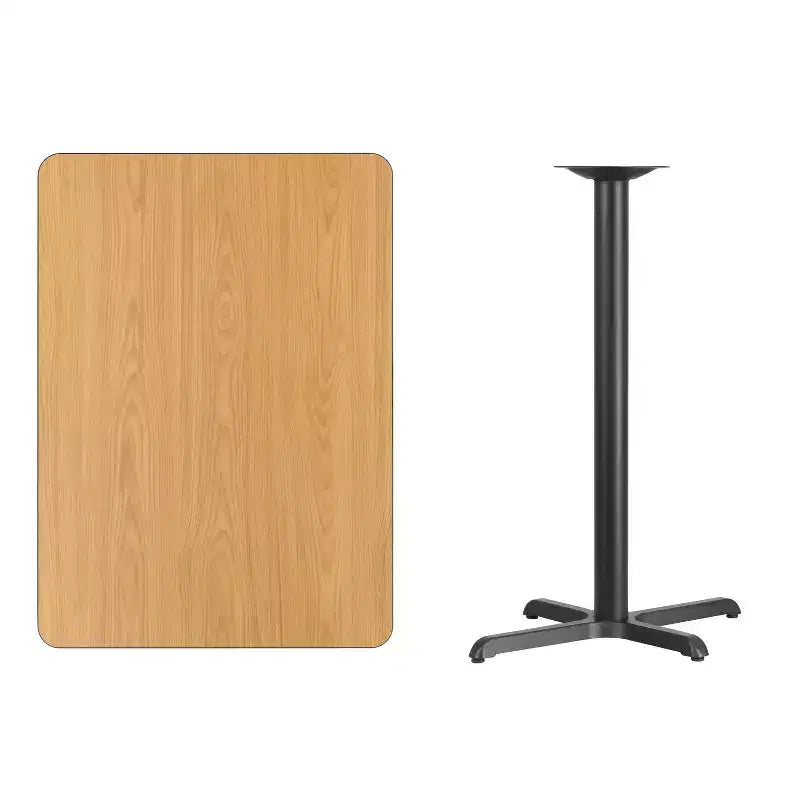 Emma and Oliver 30x42 Rectangular Laminate Bar Table with 23.5x29.5 Base