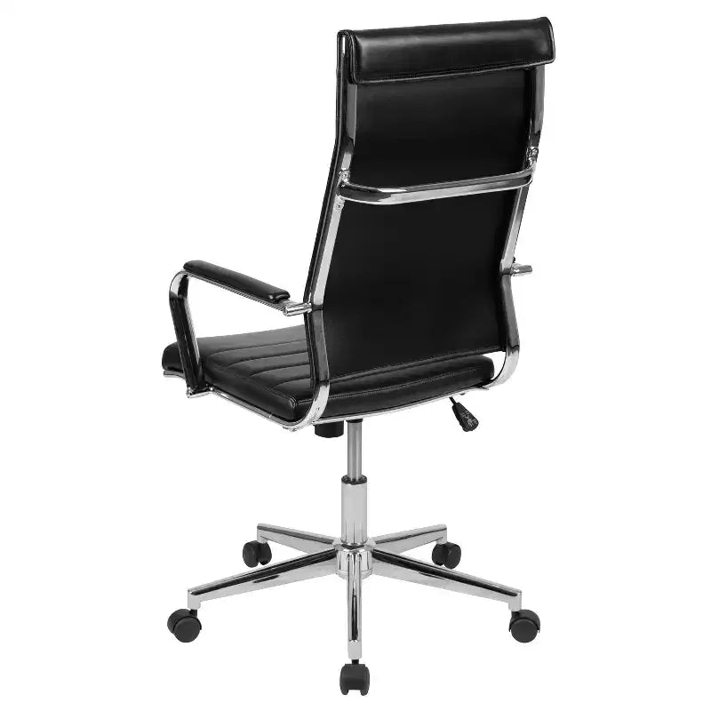 Emma and Oliver High Back LeatherSoft Ribbed Executive Swivel Office Chair - Desk Chair