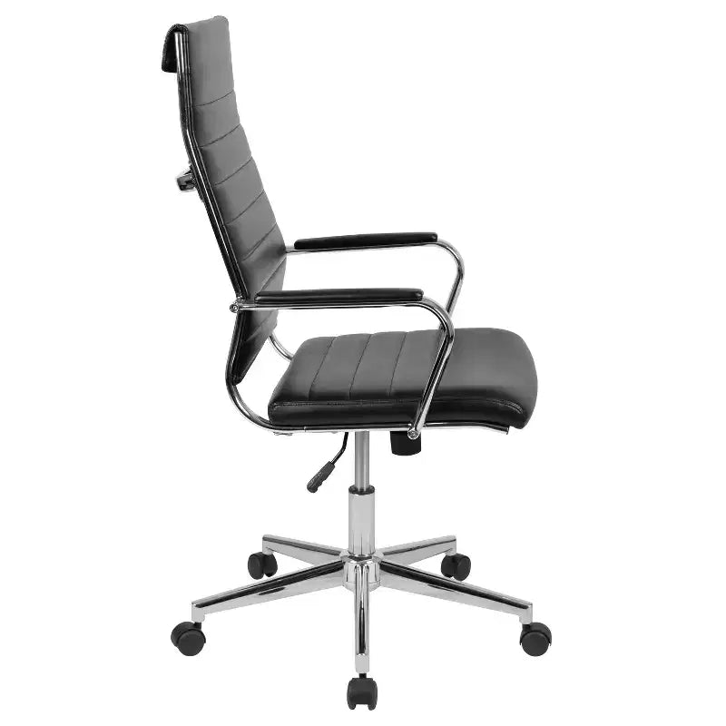 Emma and Oliver High Back LeatherSoft Ribbed Executive Swivel Office Chair - Desk Chair