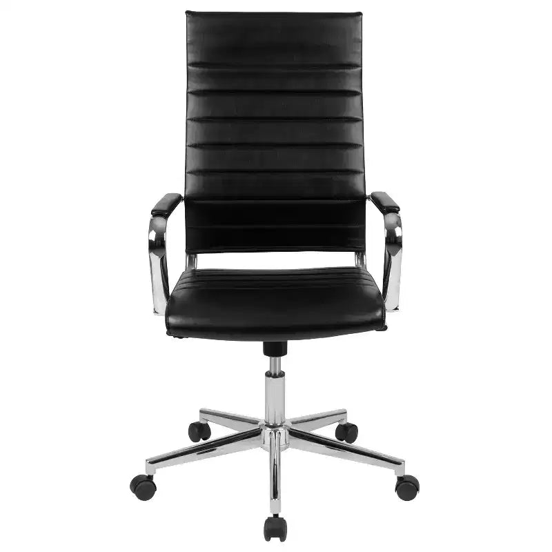 Emma and Oliver High Back LeatherSoft Ribbed Executive Swivel Office Chair - Desk Chair