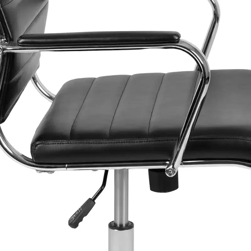Emma and Oliver High Back LeatherSoft Ribbed Executive Swivel Office Chair - Desk Chair