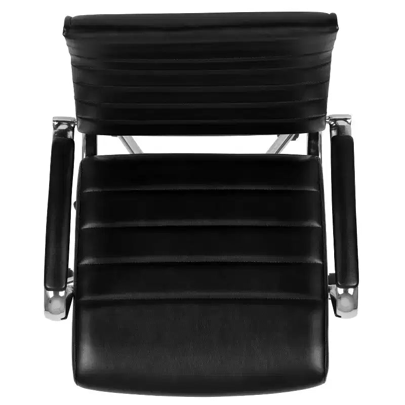 Emma and Oliver High Back LeatherSoft Ribbed Executive Swivel Office Chair - Desk Chair