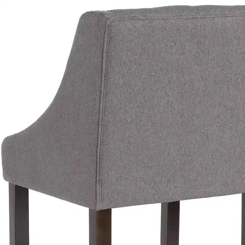 Emma and Oliver 30H Transitional Tufted Upholstered Walnut Barstool-Accent Nails