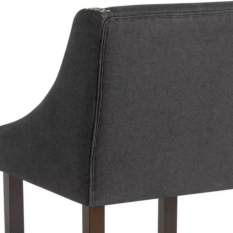 Emma and Oliver 24H Transitional Walnut Counter Stool w/ Accent Nail Trim