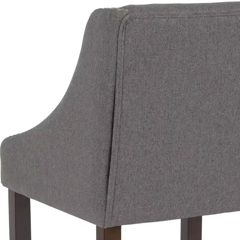Emma and Oliver 24H Transitional Walnut Counter Stool w/ Accent Nail Trim