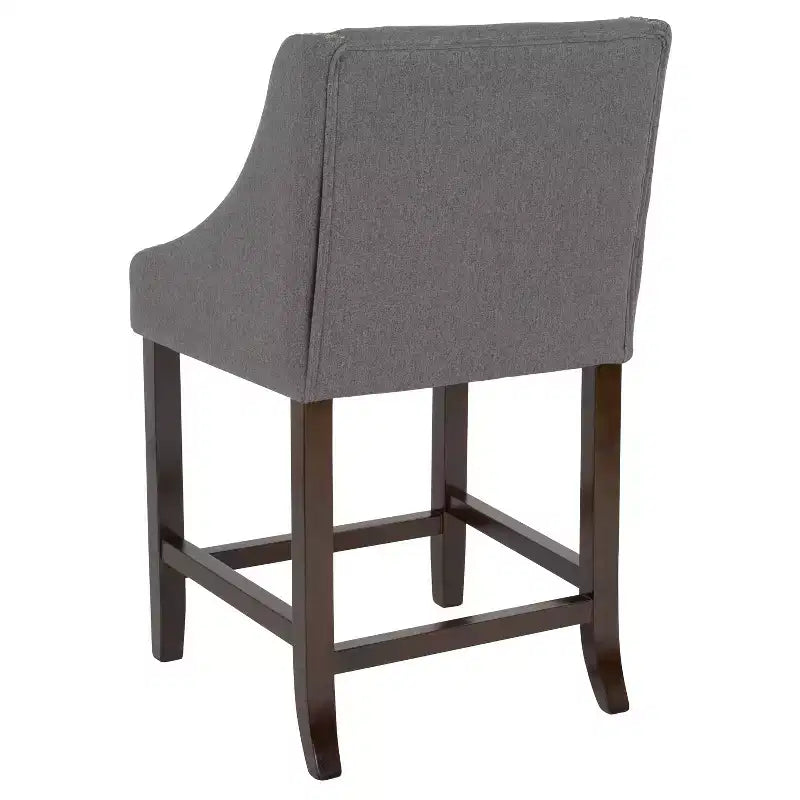 Emma and Oliver 24H Transitional Walnut Counter Stool w/ Accent Nail Trim
