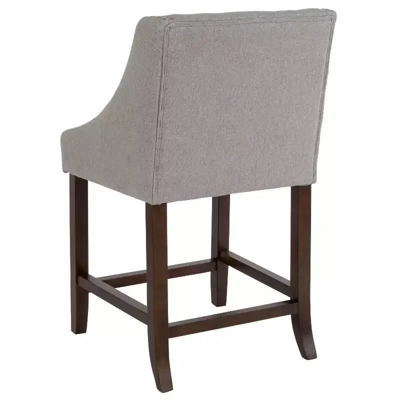Emma and Oliver 24H Transitional Walnut Counter Stool w/ Accent Nail Trim