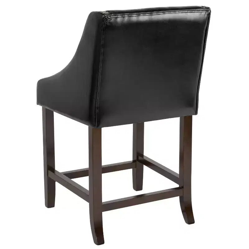 Emma and Oliver 24H Transitional Walnut Counter Stool w/ Accent Nail Trim