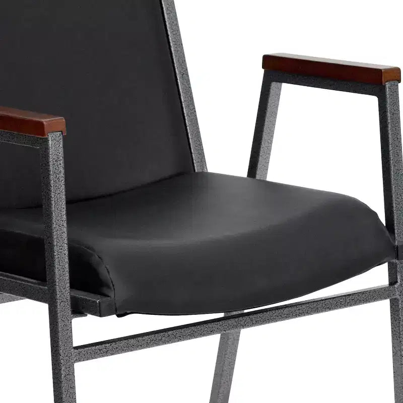 Emma and Oliver Heavy Duty Reception/Guest Stack Chair with Arms