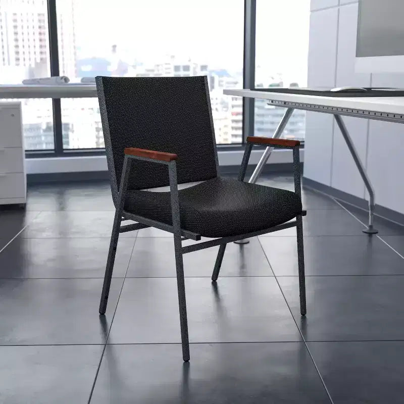 Emma and Oliver Heavy Duty Reception/Guest Stack Chair with Arms