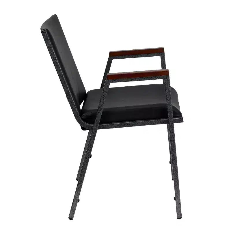 Emma and Oliver Heavy Duty Reception/Guest Stack Chair with Arms