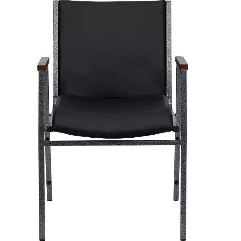 Emma and Oliver Heavy Duty Reception/Guest Stack Chair with Arms
