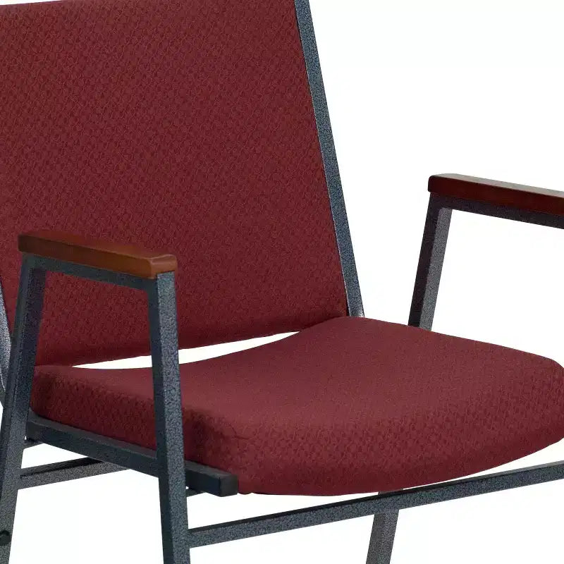Emma and Oliver Heavy Duty Reception/Guest Stack Chair with Arms