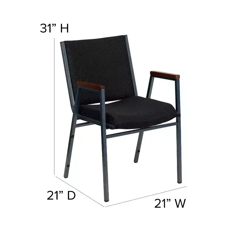 Emma and Oliver Heavy Duty Reception/Guest Stack Chair with Arms