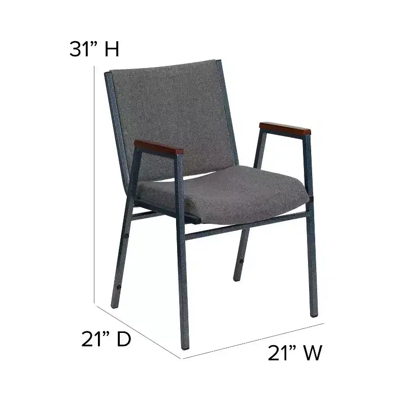 Emma and Oliver Heavy Duty Reception/Guest Stack Chair with Arms