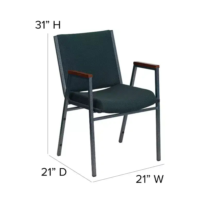 Emma and Oliver Heavy Duty Reception/Guest Stack Chair with Arms
