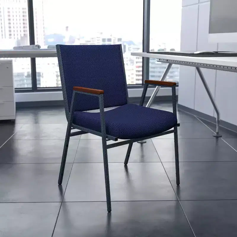 Emma and Oliver Heavy Duty Reception/Guest Stack Chair with Arms